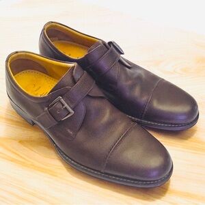 Cole Haan Pebbled Brown Leather Single Monk Strap Men’s Dress Shoes Size 10.5 M